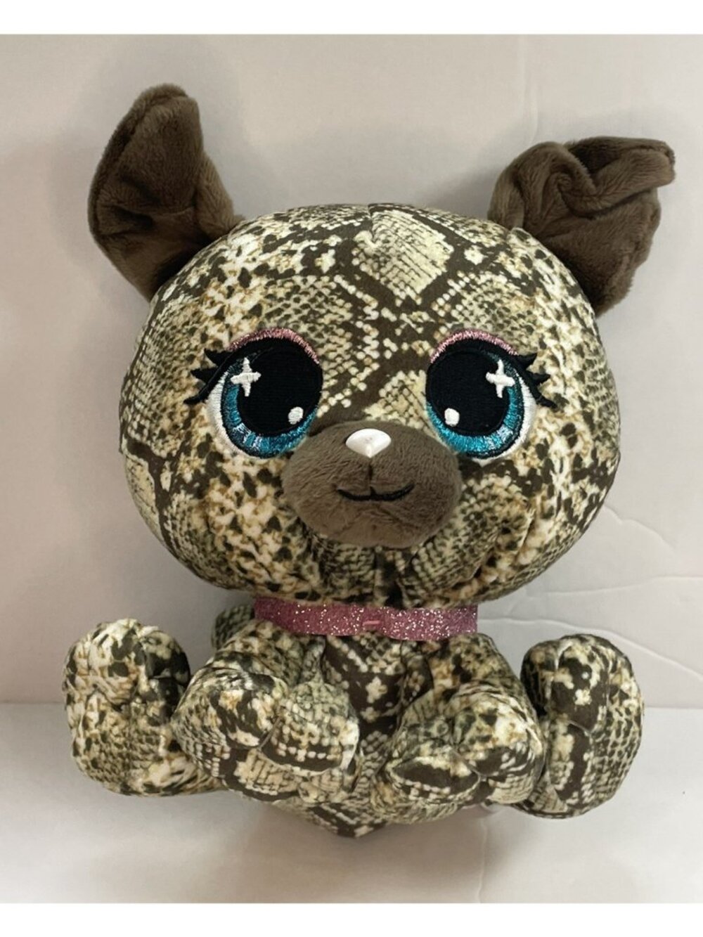 P Lushes Pets Puppy Dog Stuffed Animal GUND Belle Boa Camo Brown Khaki Big Eyes